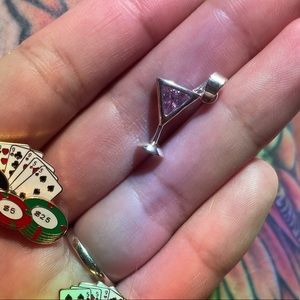 Sterling silver martini pendant